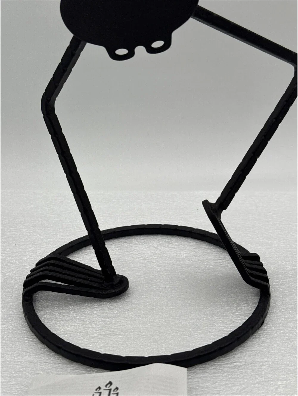 Vintage PartyLite Mr Bones Skeleton 15.25” Black Wrought Iron Votive Holder